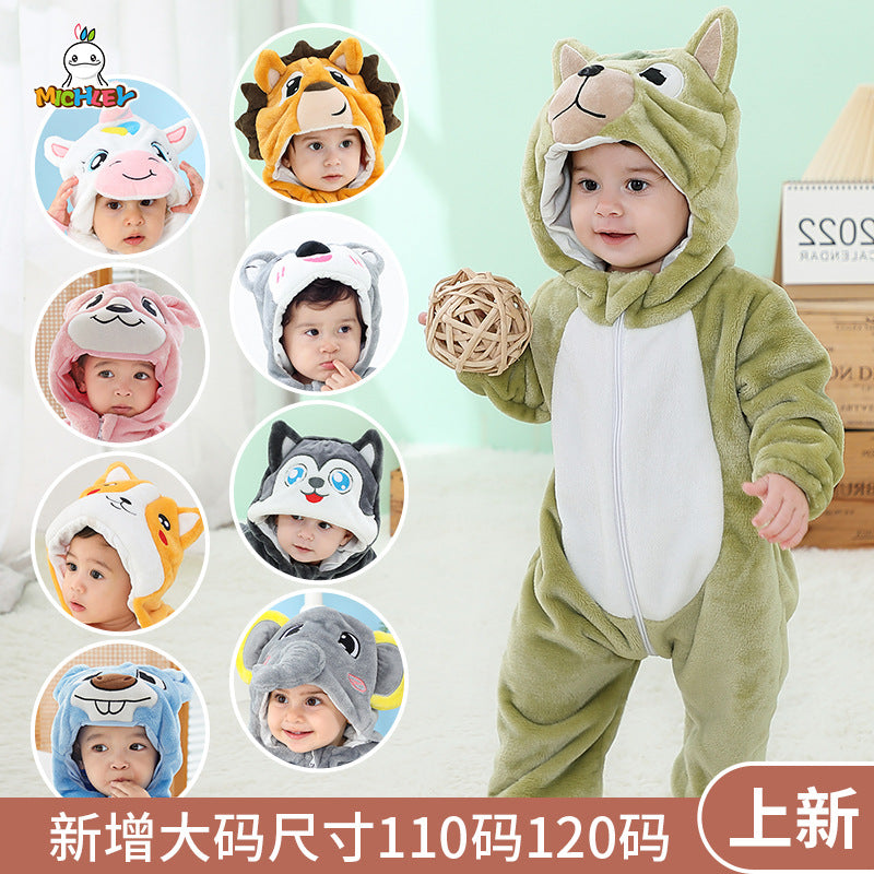 Flannel Animal Shaped Baby One-Piece Suit