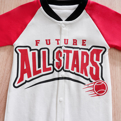 Sports style baby boy baseball romper