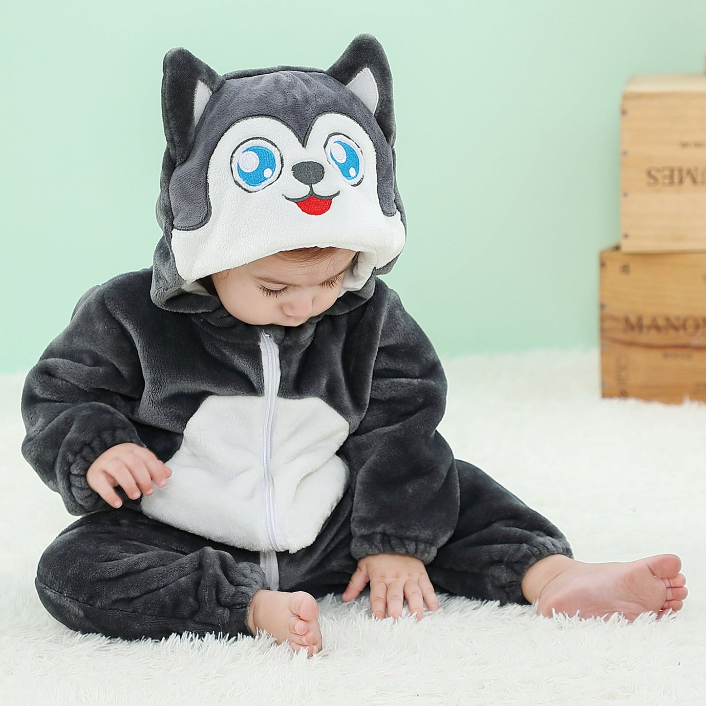 Flannel Animal Shaped Baby One-Piece Suit