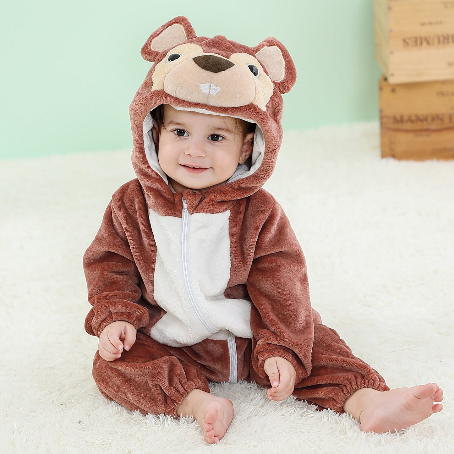 Flannel Animal Shaped Baby One-Piece Suit