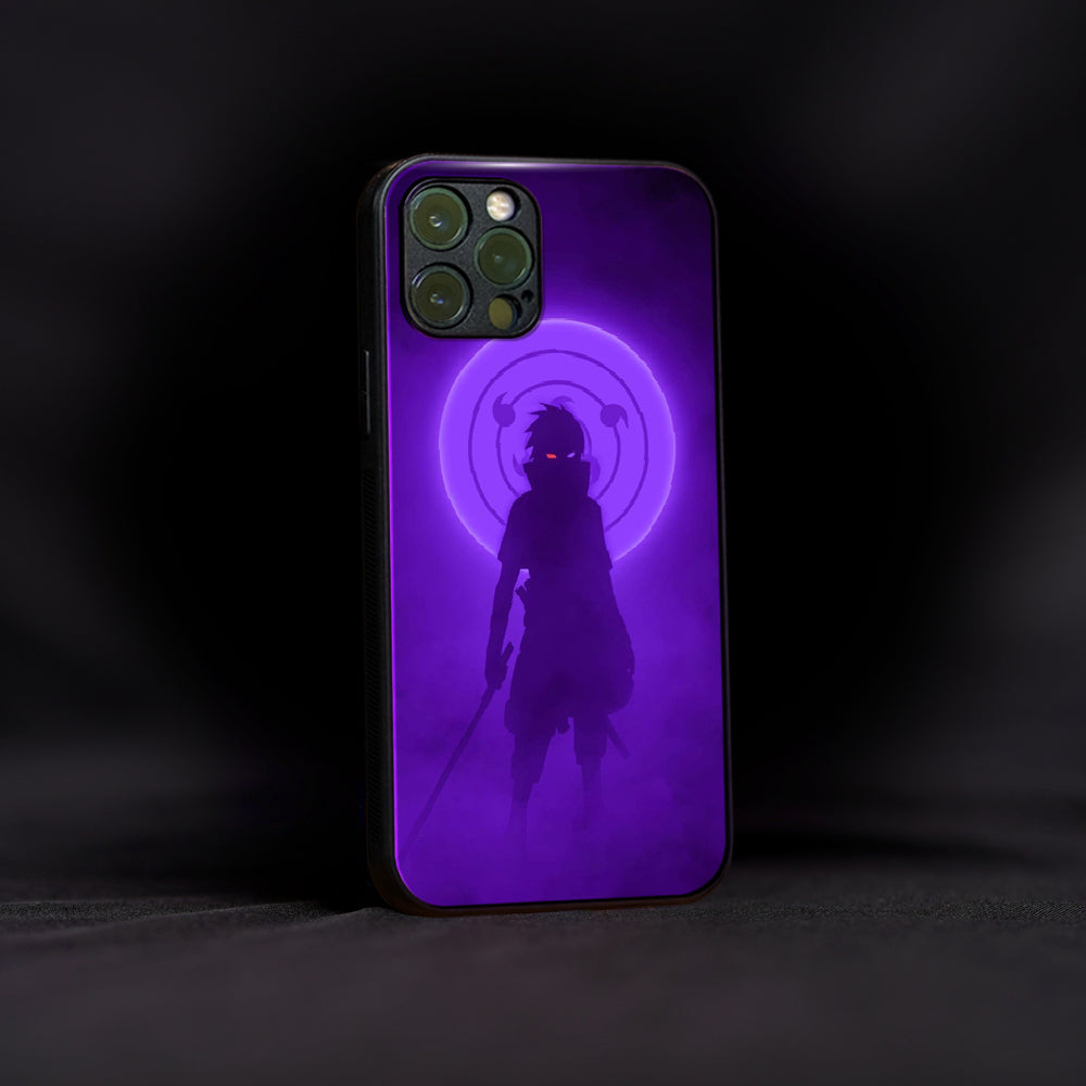 Dark Themed Sasuke Uchiha Glass Case