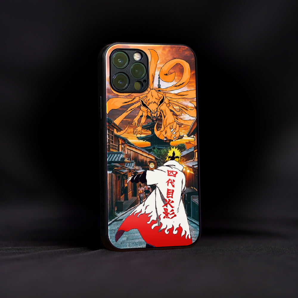 Kurama and Minato Namikaze Glass Case