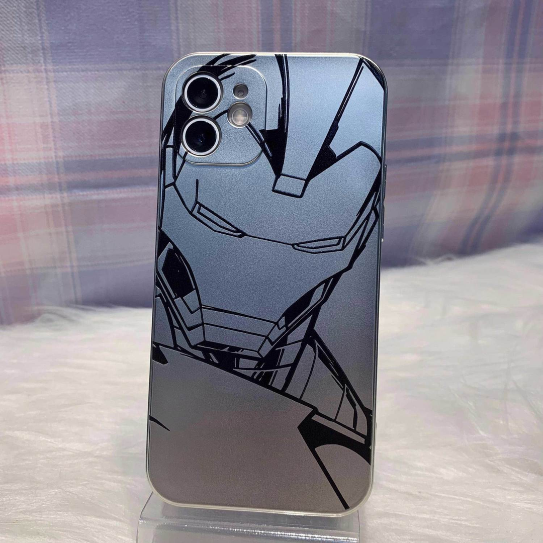 Bronzing Marvel Spider-Man Iron Man Phone Case