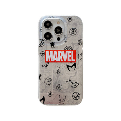 Bronzing Marvel Spider-Man Iron Man Phone Case