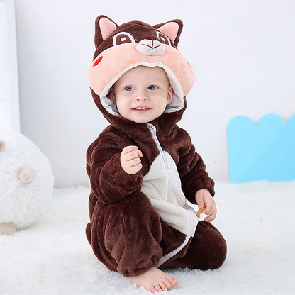 Flannel Animal Shaped Baby One-Piece Suit